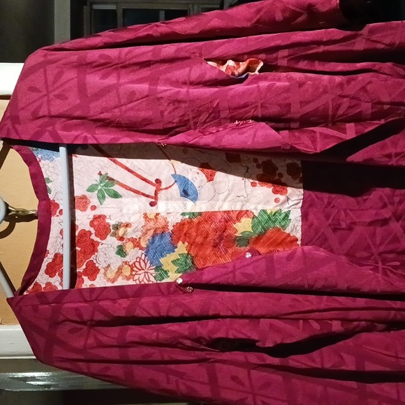 Vintage Japanese Square Neck Michiyuki Haori Kimono Jacket. Size M - Picture 10 of 11